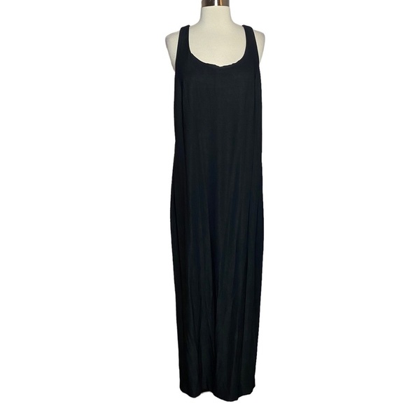 Vintage 90s Alex Evenings Black Sleeveless Maxi Dress - Picture 1 of 4